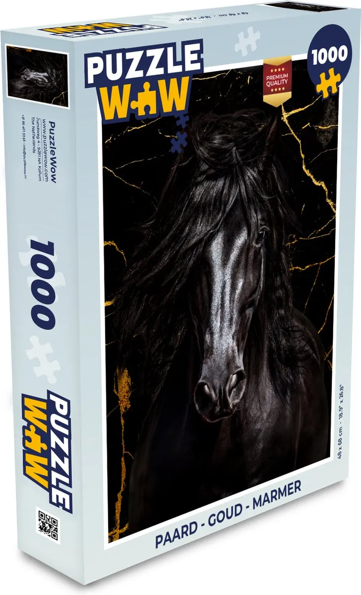 PuzzleWow Paard Marmerprint Legpuzzel 1000 Stuks