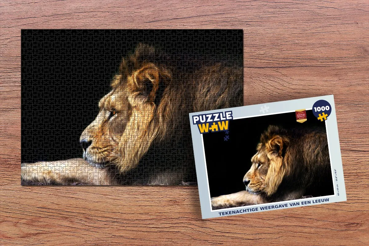 PuzzleWow Leeuw Legpuzzel 1000 Stuks - Multicolor