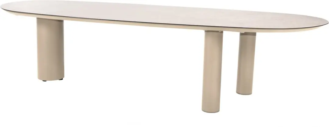 Denia dining tuintafel 290x110xH75 cm met 3 poten printed ceramic latte Taste 4S
