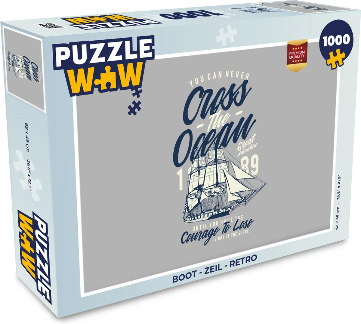 PuzzleWow Boot Zeil Retro Legpuzzel 1000 Stuks