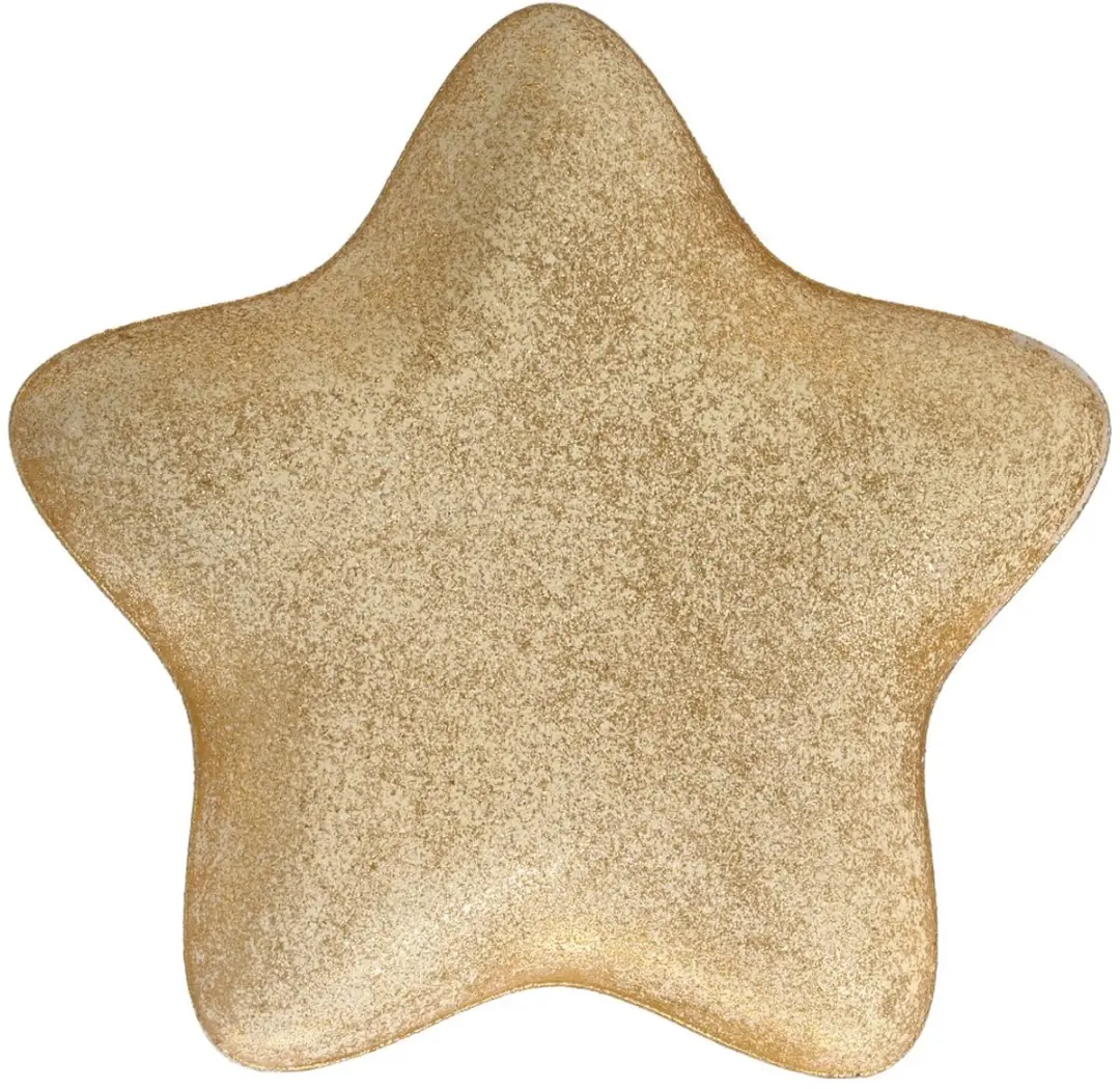 Kaemingk decoratiebord ster goud antiek groot 29 cm ijzer