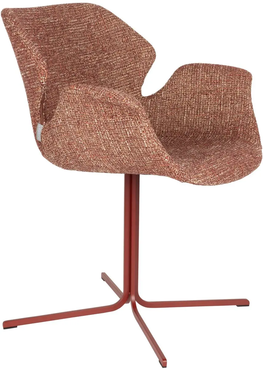 Zuiver Nikki Eetkamerstoelen Armleuning Terra/ Rood