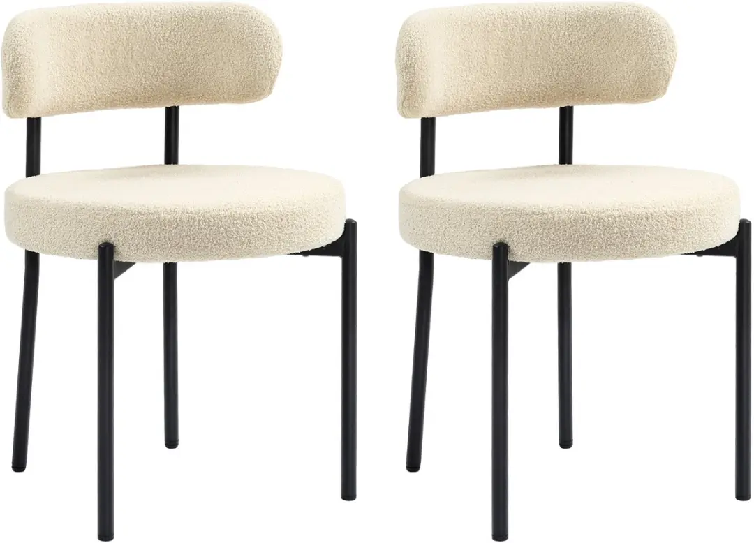 HOMCOM-Eetkamerstoel-Polyester-51x51x76cm-Beige