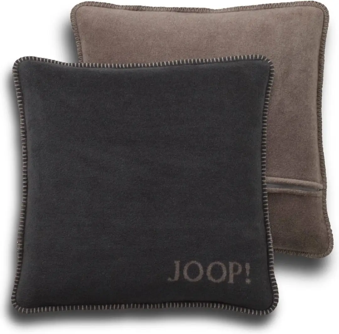 Housse de coussin, melange de coton, coton, antraciet-taupe, 50 cm x 50 cm
