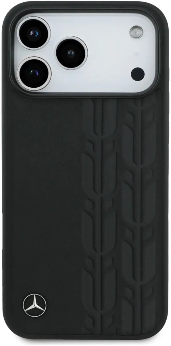 Mercedes Laurel Lederen Hoesje iPhone 17 Pro Max - Zwart