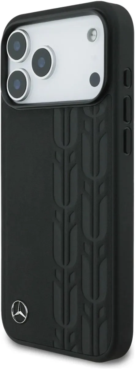 Mercedes Laurel Lederen Hoesje iPhone 17 Pro Max - Zwart