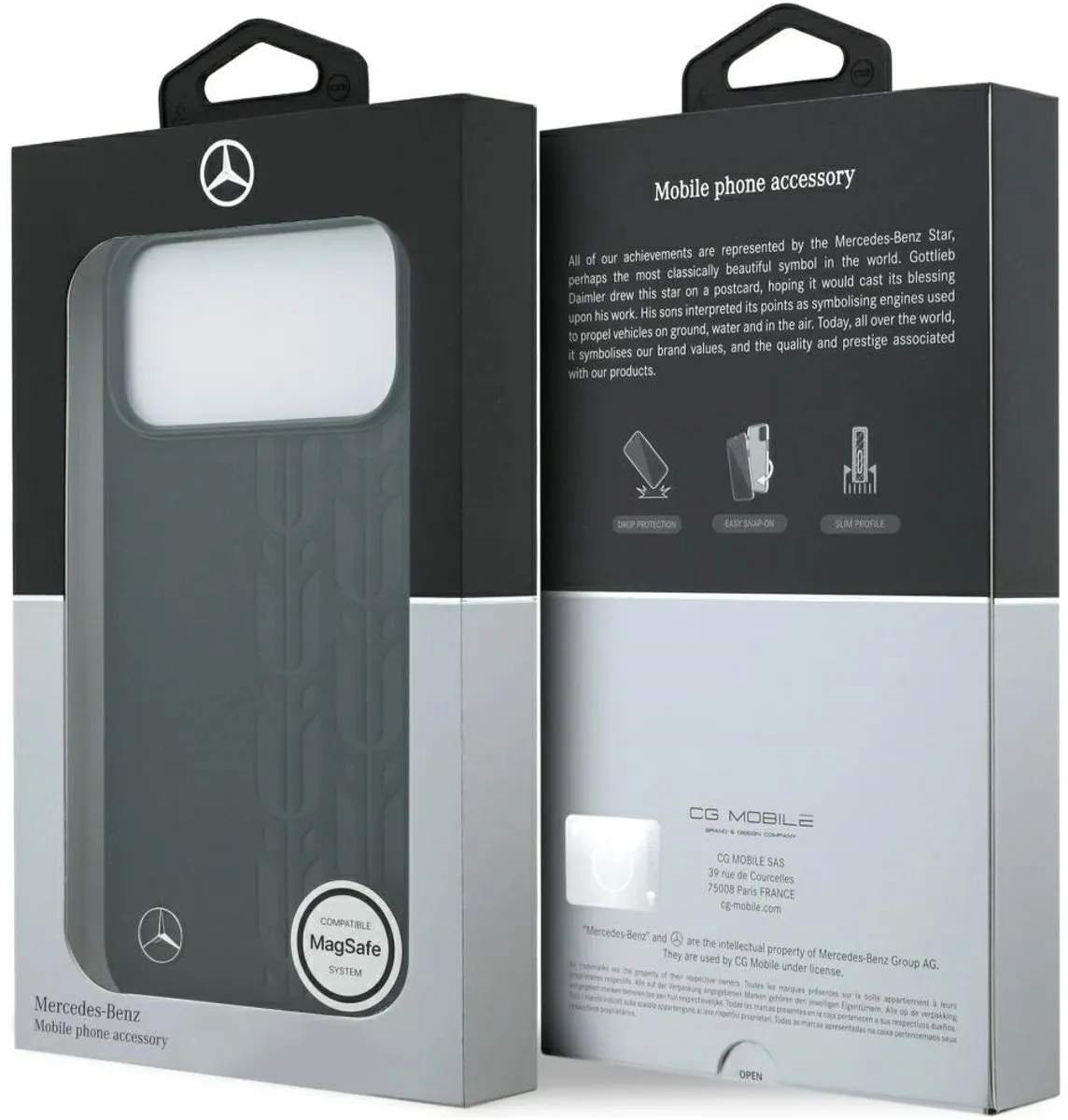 Mercedes Laurel Lederen Hoesje iPhone 17 Pro Max - Zwart