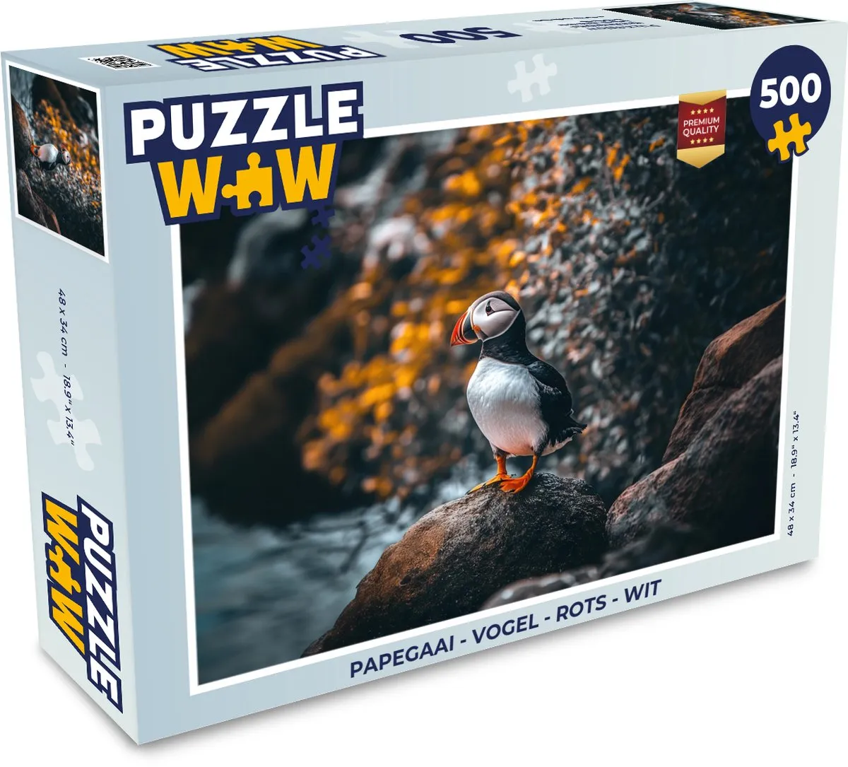 PuzzleWow Papegaai Vogel Rots Legpuzzel 500 Stuks