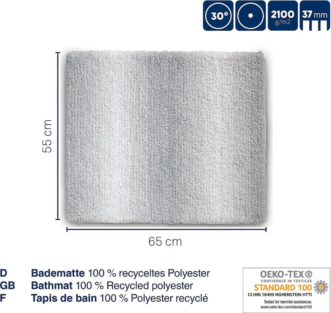 Kela Badmat Freeze Blue 65x55cm - afbeelding 4 van 6