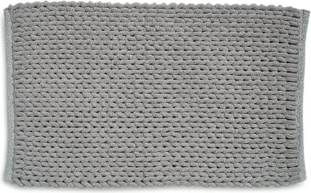 Badkamer Vloerkleed, Badmat, 100 x 60 cm, Grijs, Gerecycled Polyester, Katoen