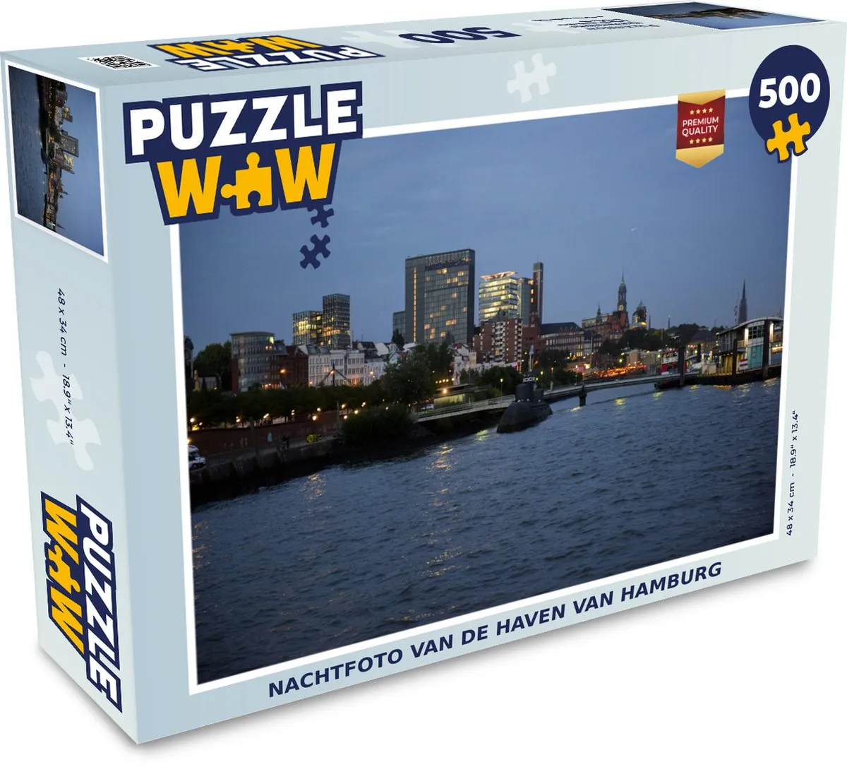PuzzleWow Hamburg Stad Haven Legpuzzel 500 Stuks