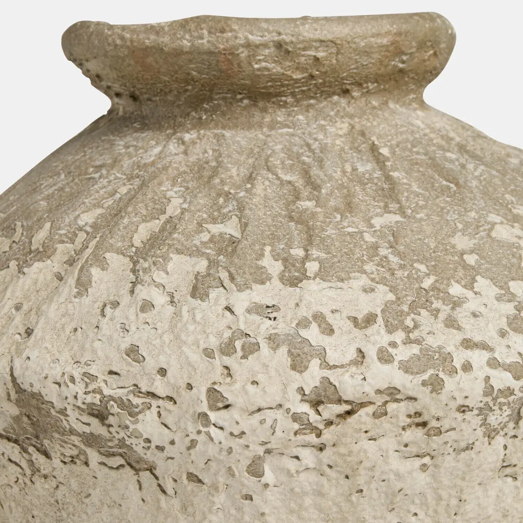 Loberon Moravinos Vaas - Ø25cm - Beige - afbeelding 2 van 3