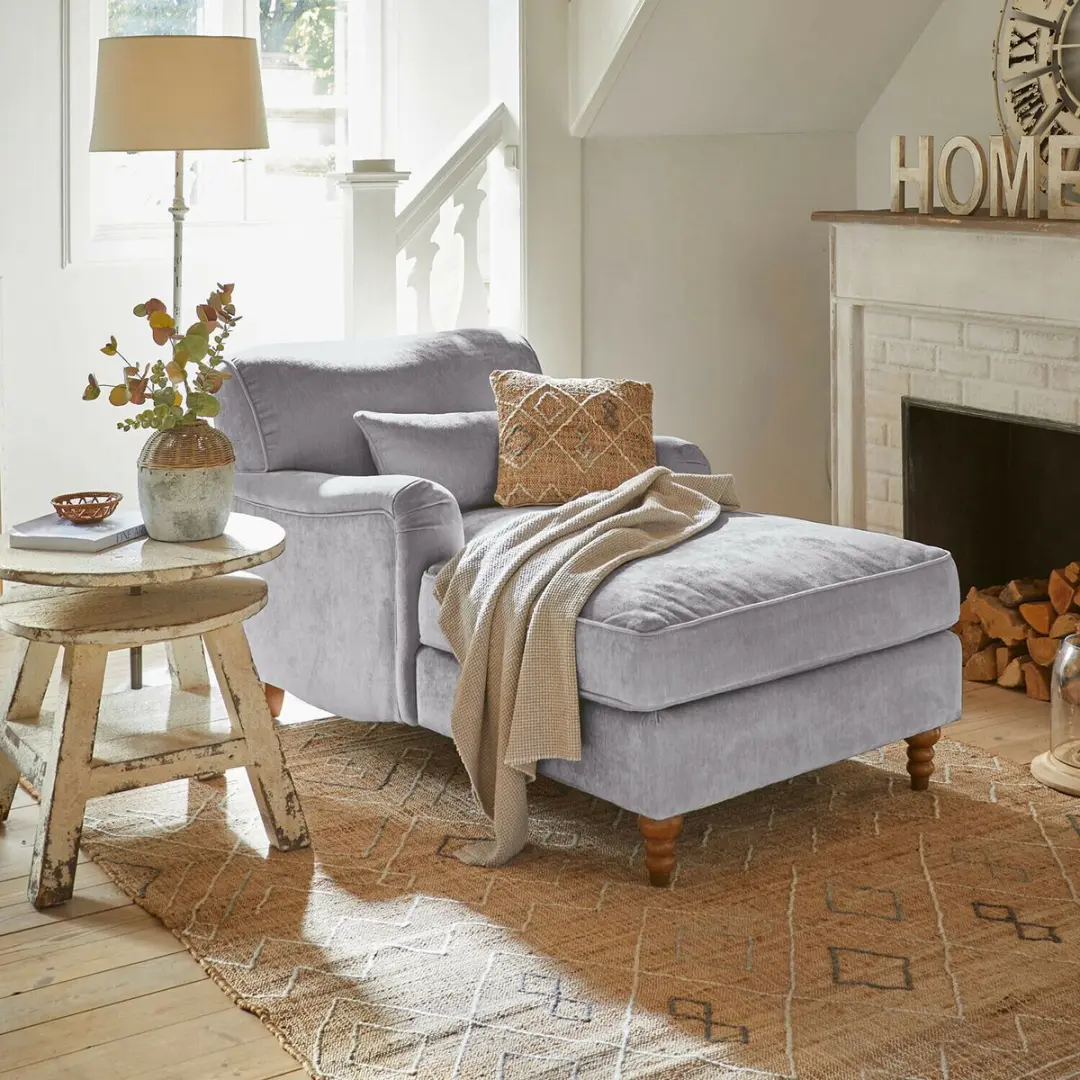 Loberon Chaise Longue Isa 1.5 Zit - Grijs - afbeelding 3 van 6