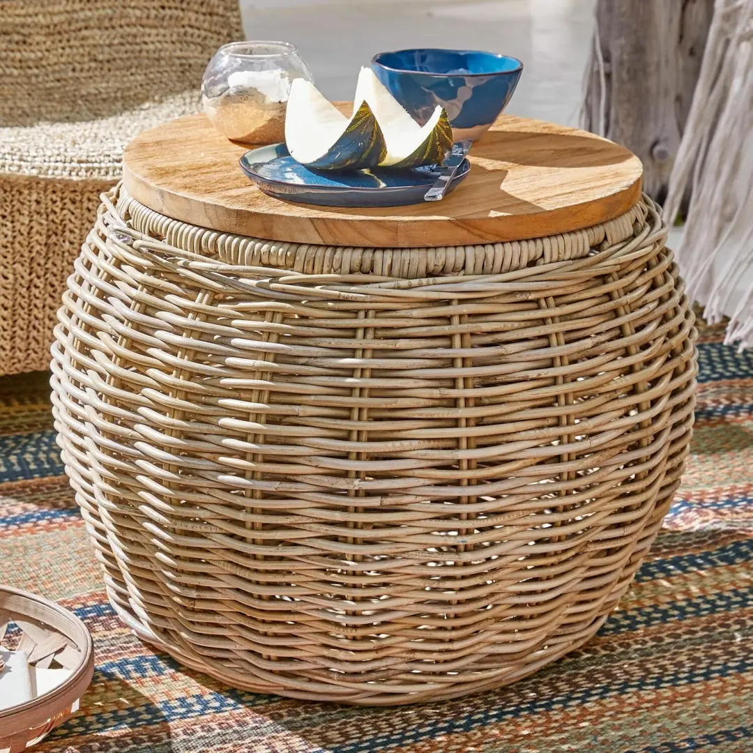 Loberon Sartrouville Bijzettafel - Ø50cm Bruin - afbeelding 5 van 6