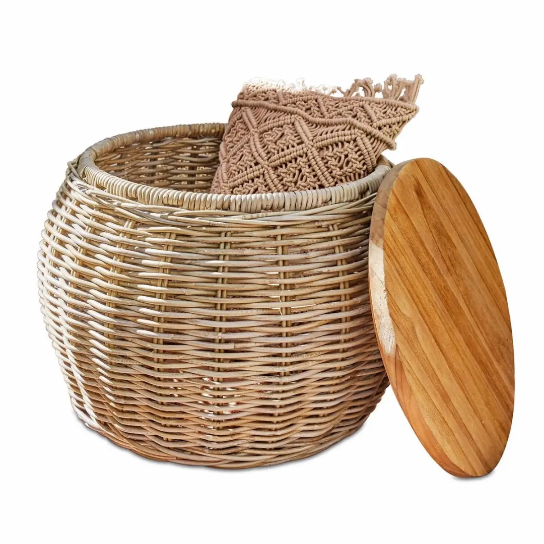 Loberon Sartrouville Bijzettafel - Ø50cm Bruin - afbeelding 3 van 6