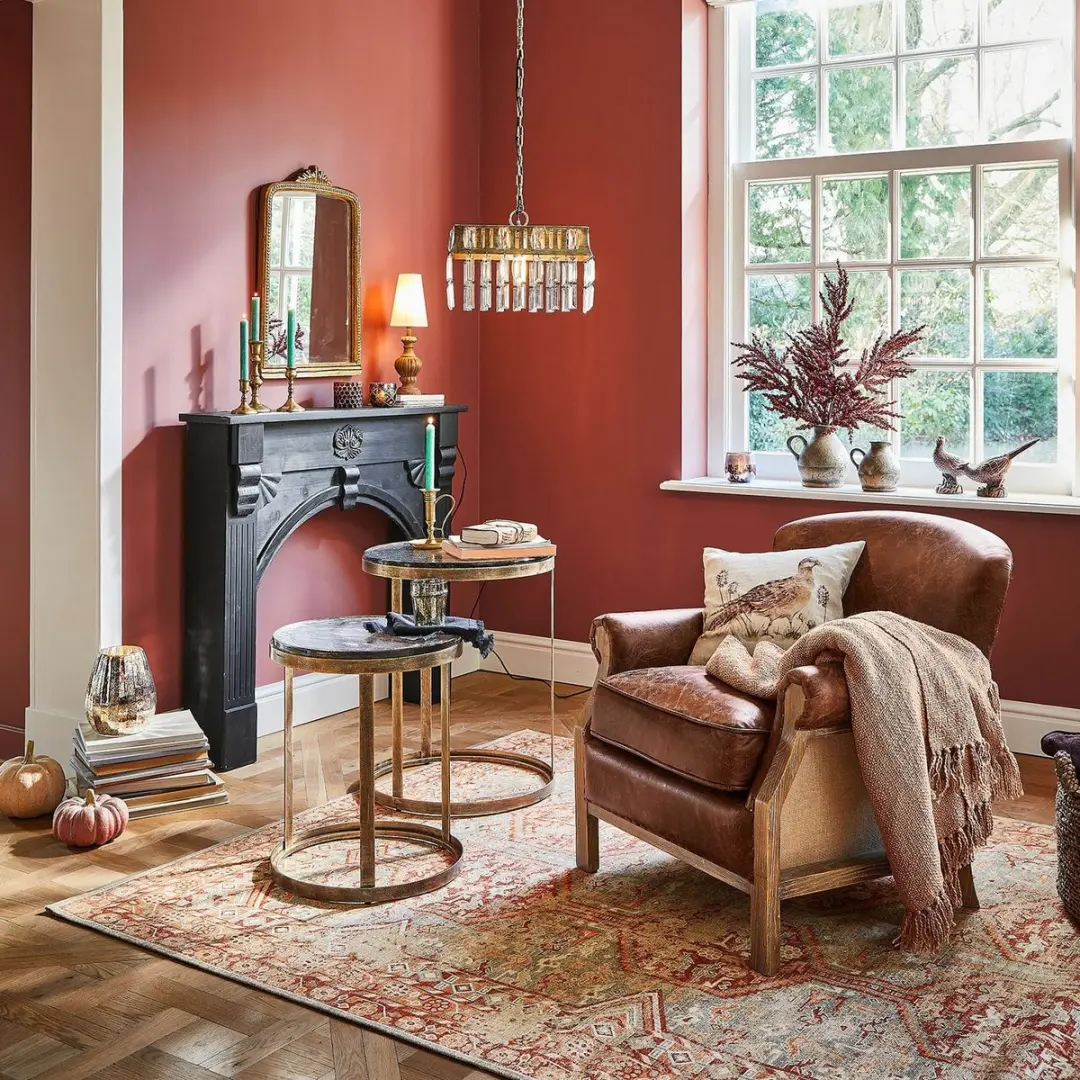 Loberon Incantaro Vloerkleed - Rood/Blauw - afbeelding 6 van 6