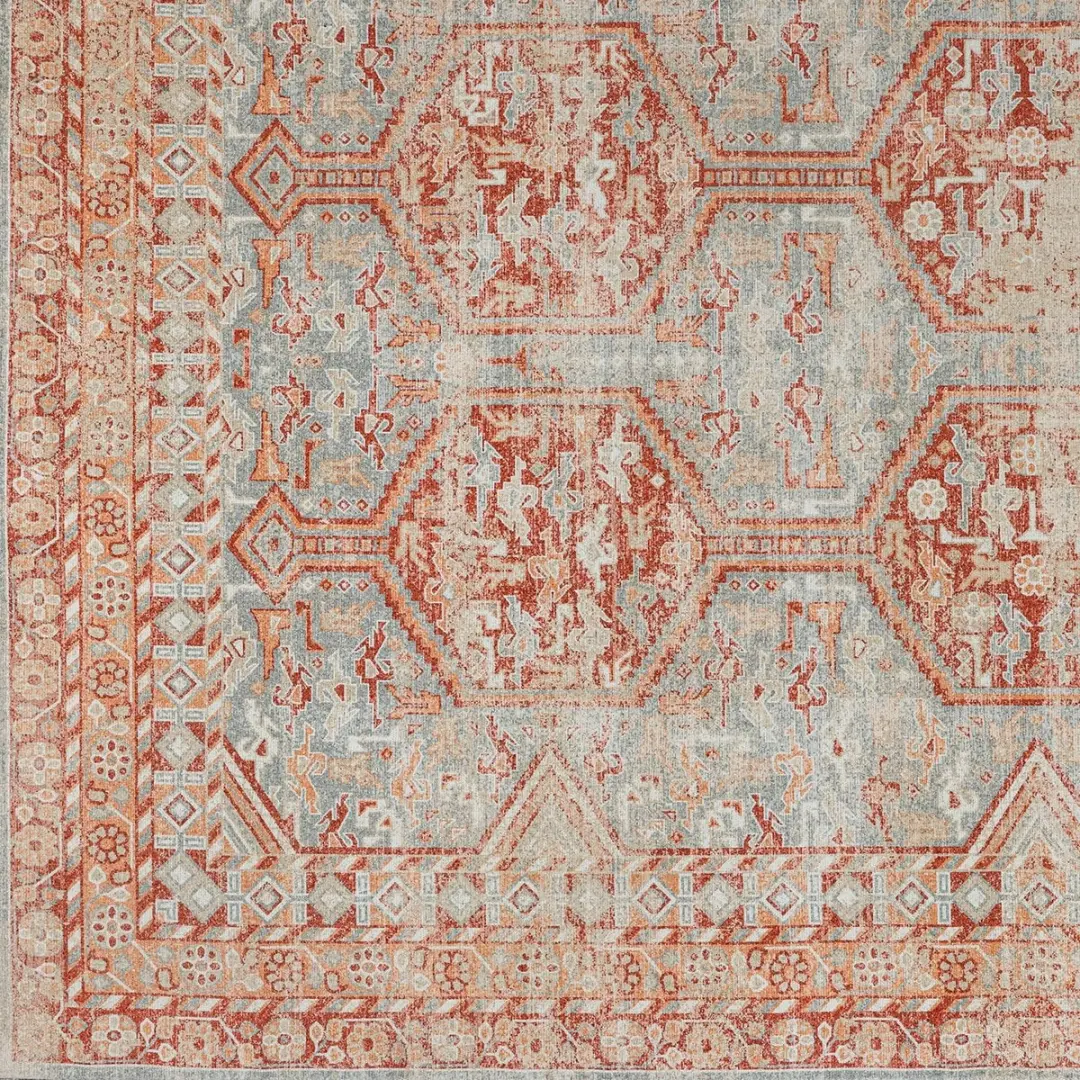 Loberon Incantaro Vloerkleed - Rood/Blauw - afbeelding 4 van 6