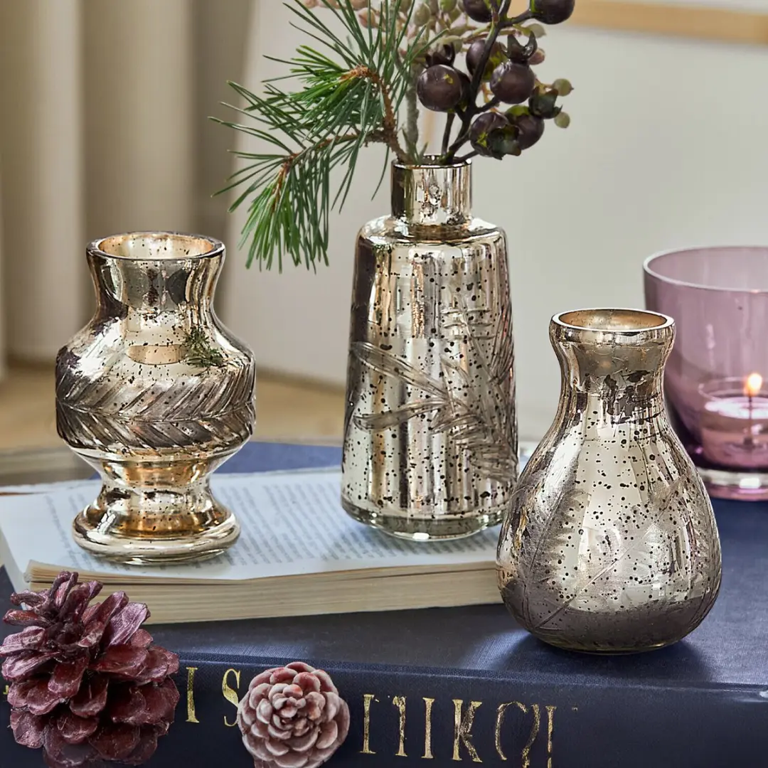 Loberon Briolique Vaas Set 3 Stuks - Antiekchampagne - afbeelding 2 van 6