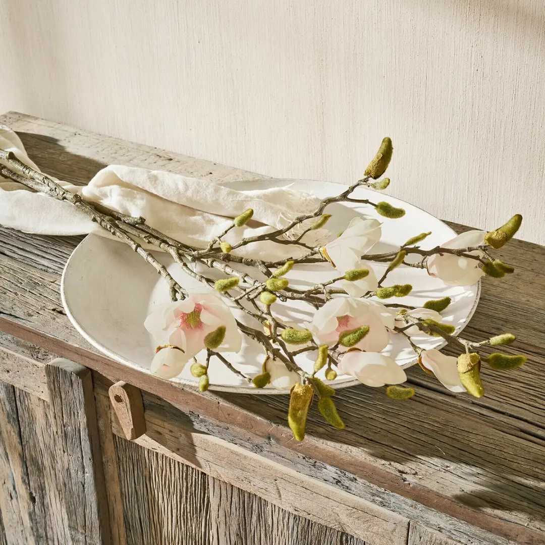 Loberon Aurélines Decoratieve Bloem Set - 2 Stuks - Crème - afbeelding 3 van 4
