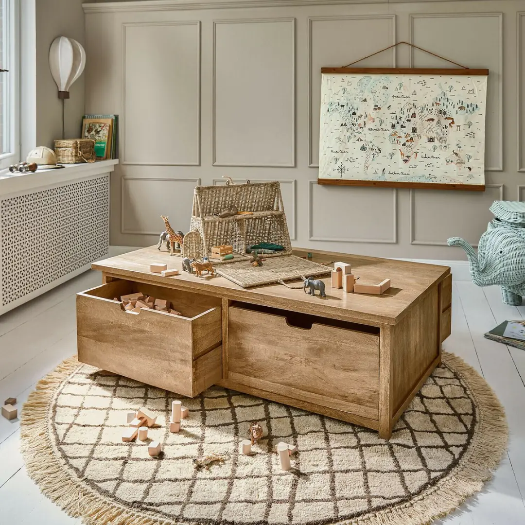 Loberon Puffino Vloerkleed 150cm - Crème/Bruin - afbeelding 3 van 5