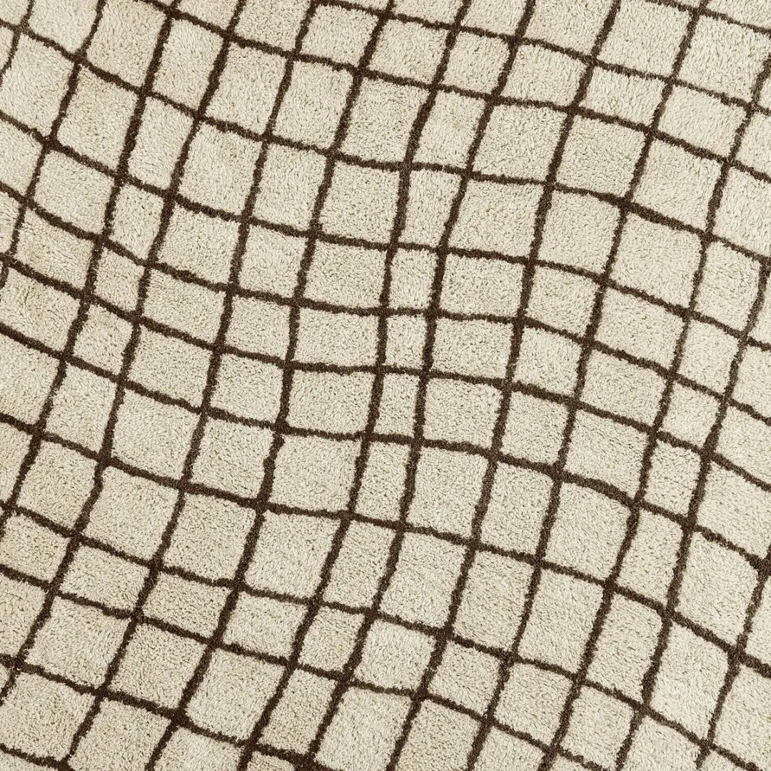 Loberon Puffino Vloerkleed 150cm - Crème/Bruin - afbeelding 5 van 5