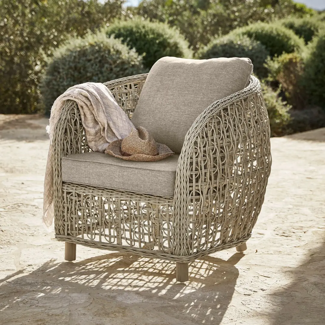 Loberon Ventiglio Fauteuil - grijs/bruin - afbeelding 6 van 6