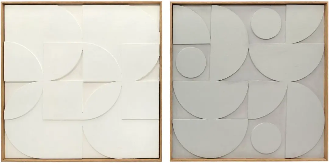 Homcom Wood Wall Decor-EVA, MDF-80L x 3,5B x 80H cm-Wit