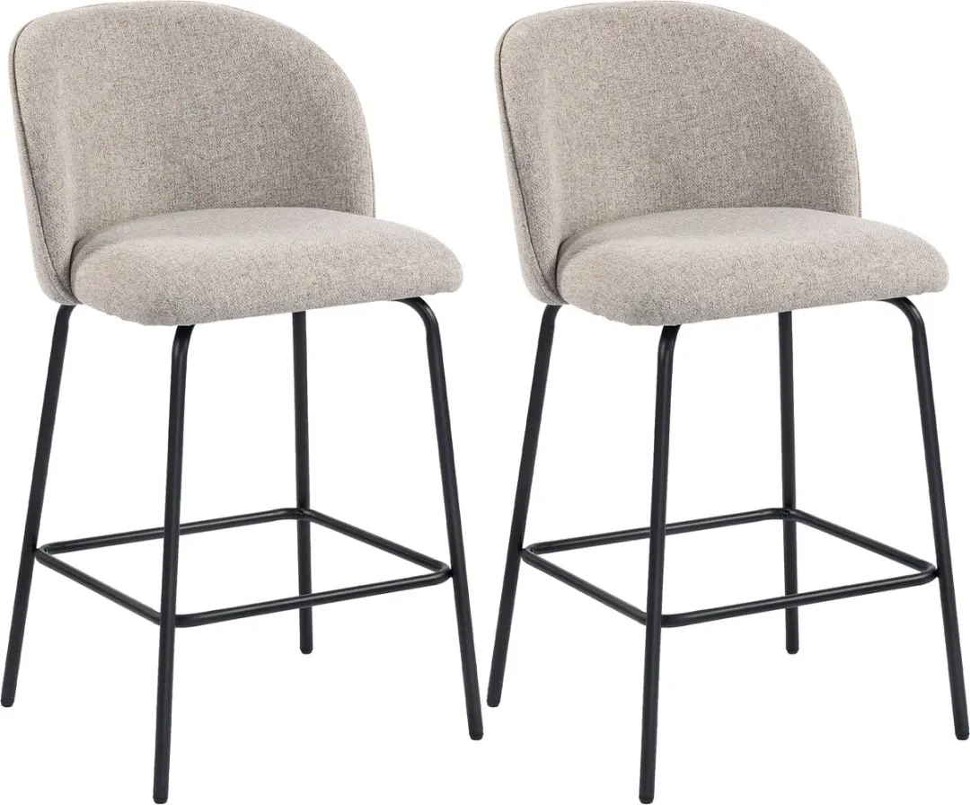 HOMCOM Barkruk-Polyester, Staal-55L x 50B x 93H cm-Lichtgrijs