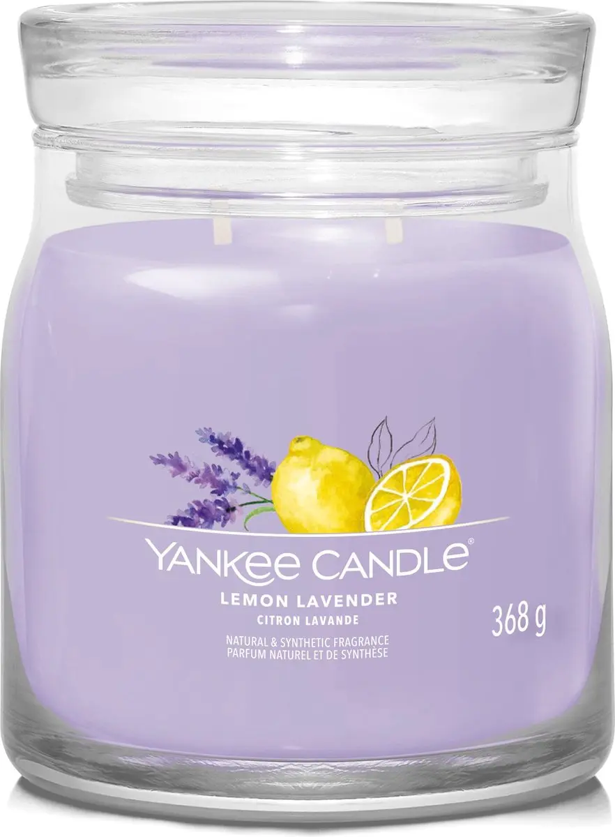 Yankee Candle Lemon Lavender Geurkaars Medium - 50 Branduren - afbeelding 3 van 3