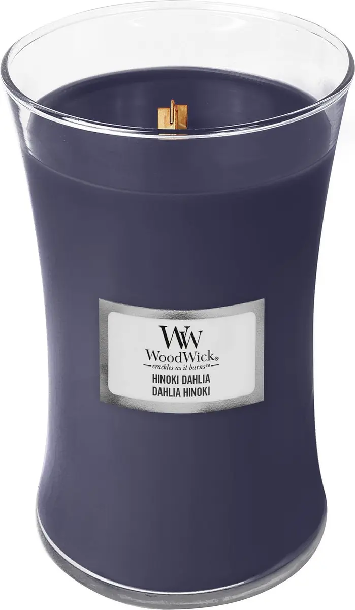 WoodWick Large Hourglass Geurkaars - Hinoki Dahlia - 130 Branduren - afbeelding 2 van 4