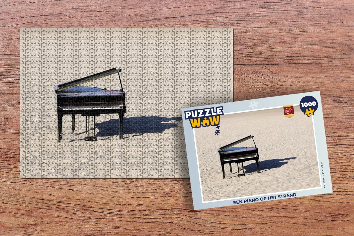 PuzzleWow Een Piano Op Het Strand Legpuzzel 1000 Stuks - Multicolor