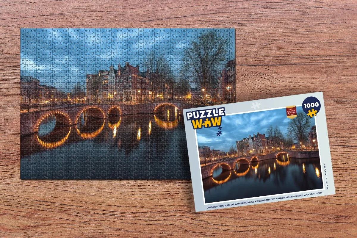 PuzzleWow Legpuzzel Amsterdamse Keizersgracht 1000 Stuks - Multicolor