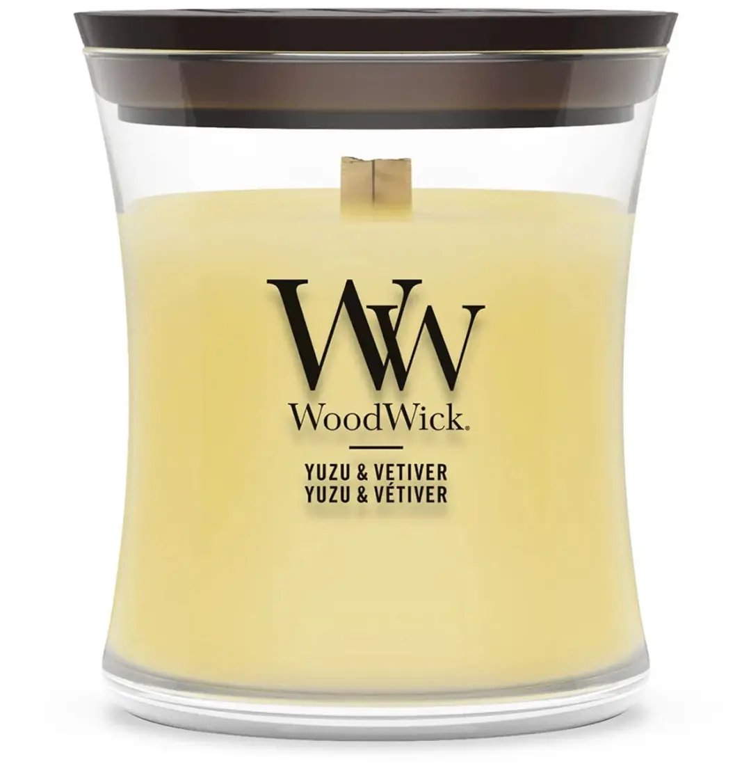 WoodWick Hourglass Yuzu Vetiver Geurkaars
