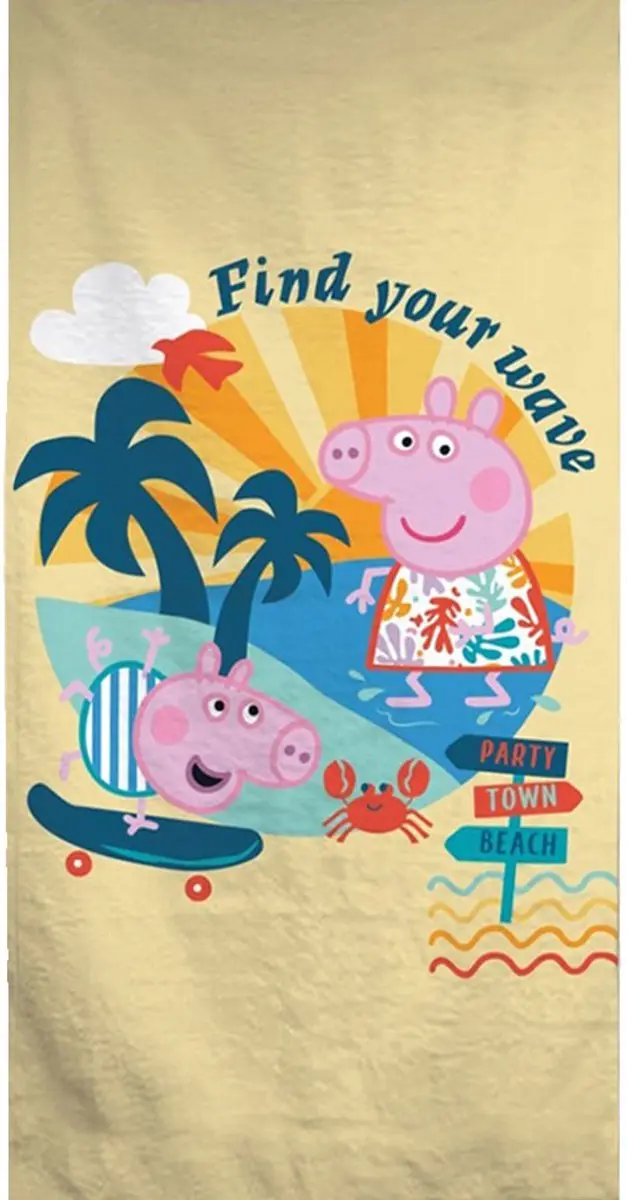 Peppa Pig Handdoek 70x140cm - Roze - afbeelding 2 van 3