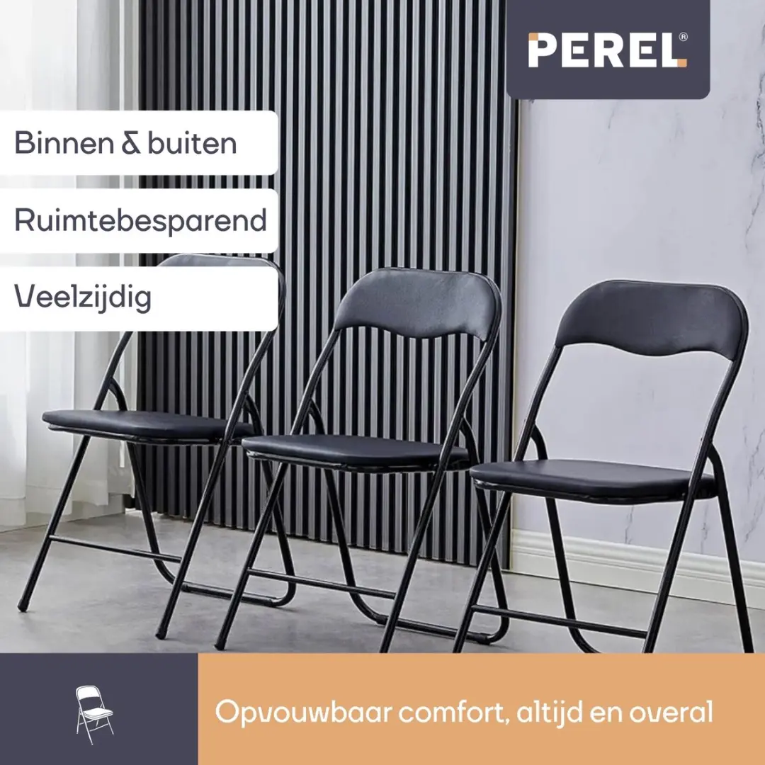 Perel FP168B Klapstoel - 90 kg - Zwart - afbeelding 2 van 6