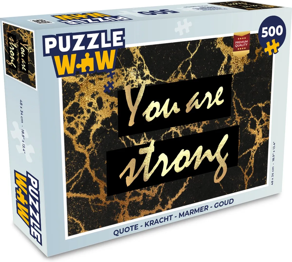 PuzzleWow Quote Kracht Marmerprint Legpuzzel 500 Stuks