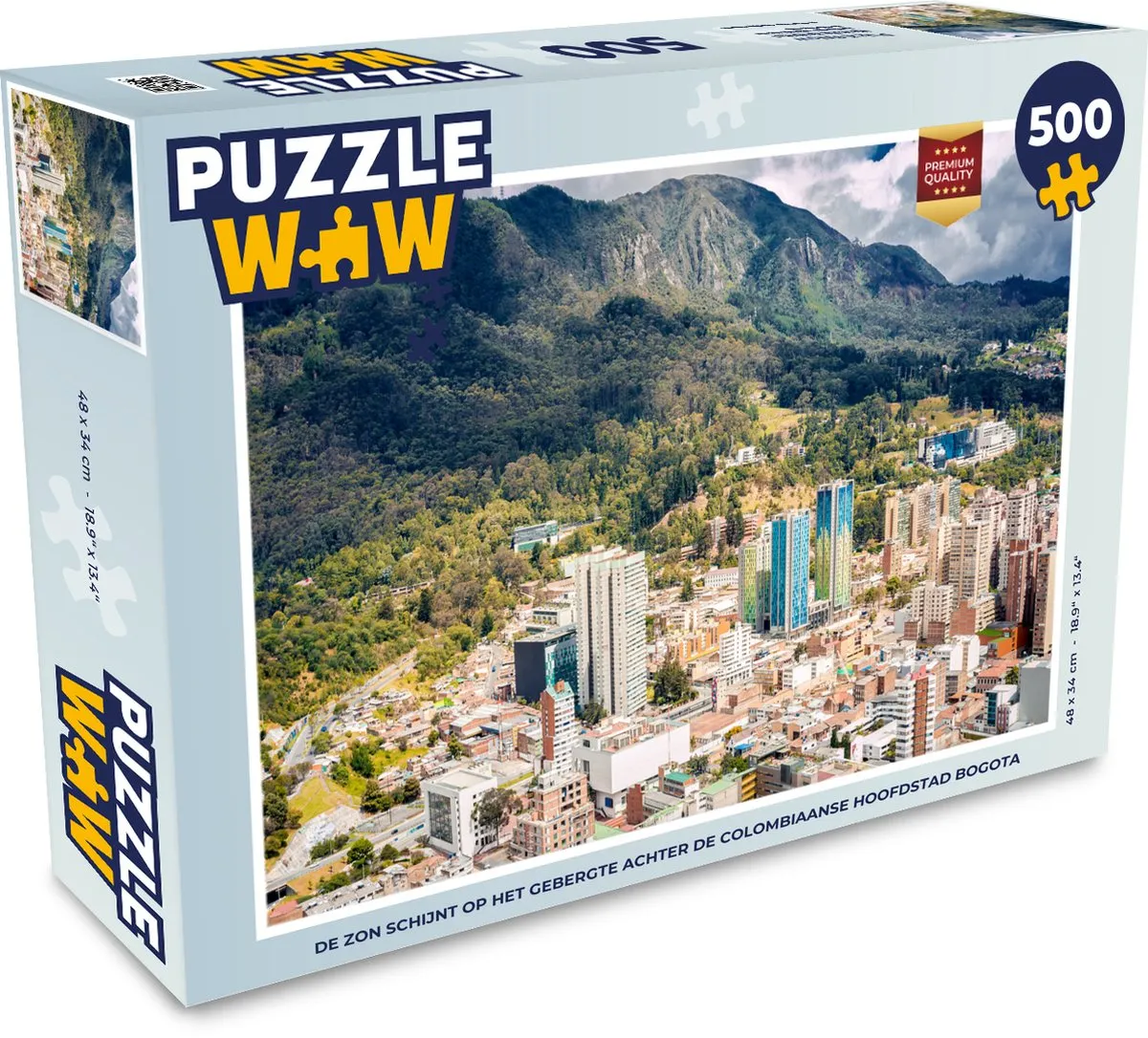 PuzzleWow Legpuzzel De zon schijnt op het gebergte achter Bogota 500 Stuks - Multicolor