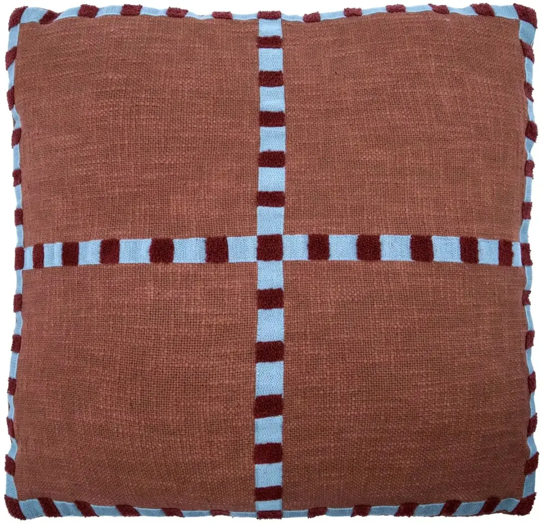 House Doctor Kussenhoes Cross Bruin 50x50cm