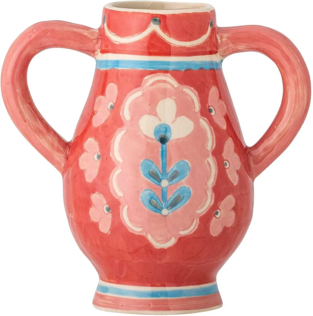 Bloomingville Vaas aardewerk rood Odina 15cm