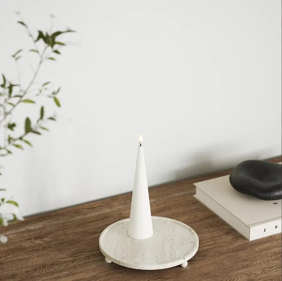 Deluxe Homeart LED Kegelkaars Wit 5cm - afbeelding 2 van 2