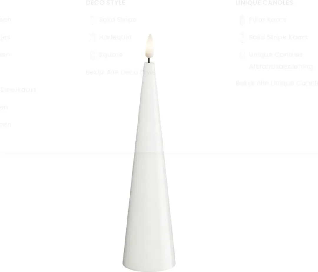 Deluxe Homeart LED Kegelkaars Wit 5cm