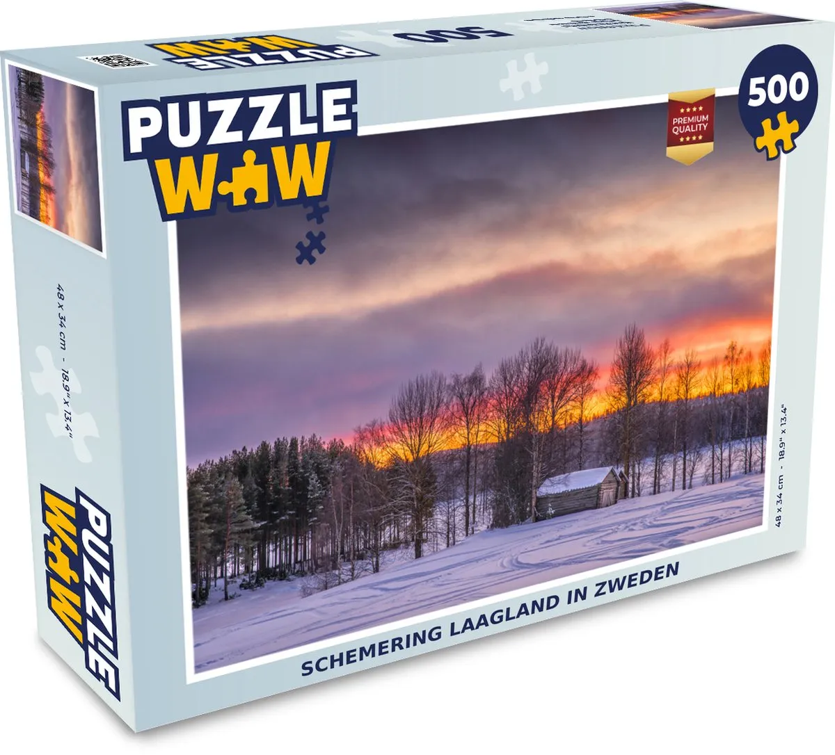 PuzzleWow Schemering Laagland in Zweden Legpuzzel 500 Stuks - Multicolor