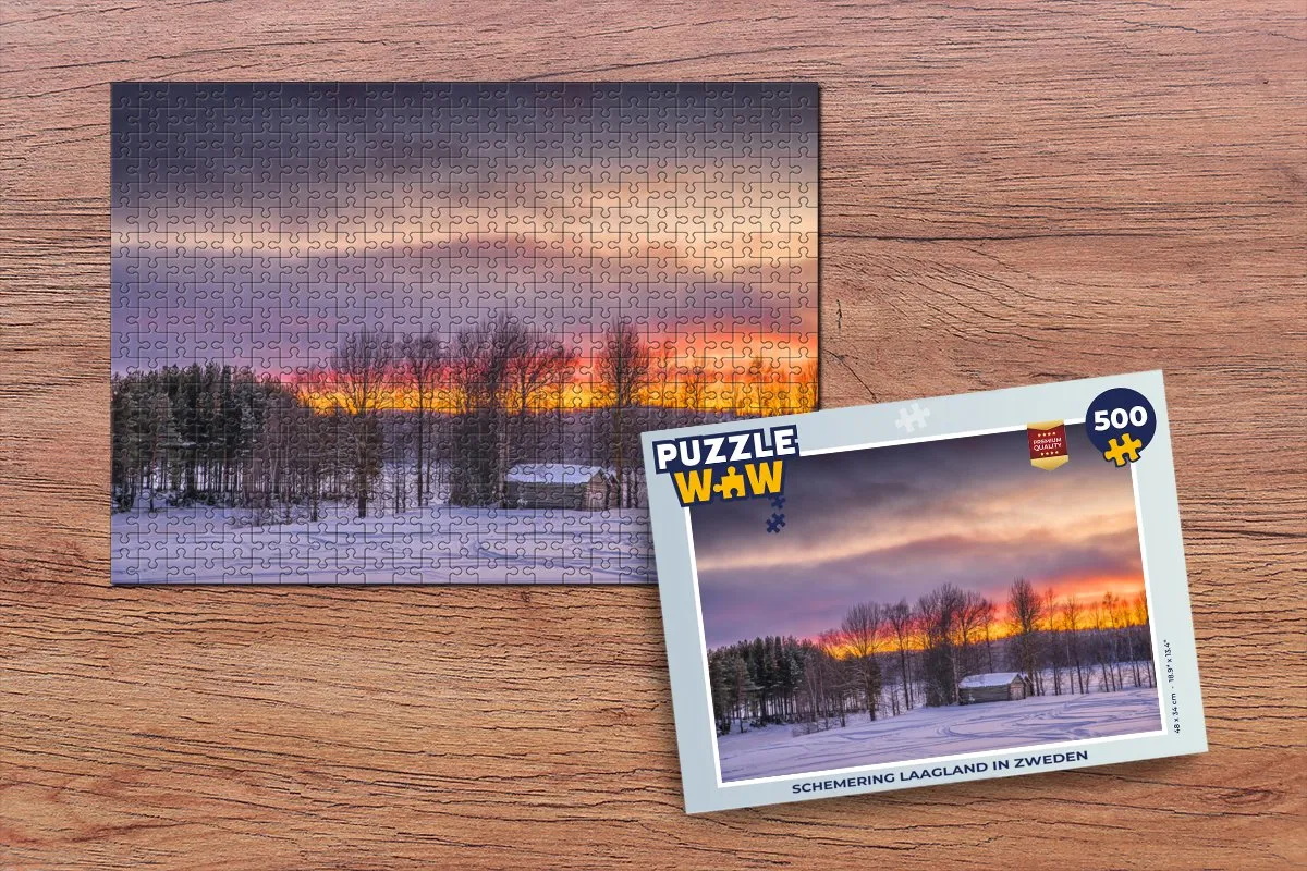 PuzzleWow Schemering Laagland in Zweden Legpuzzel 500 Stuks - Multicolor