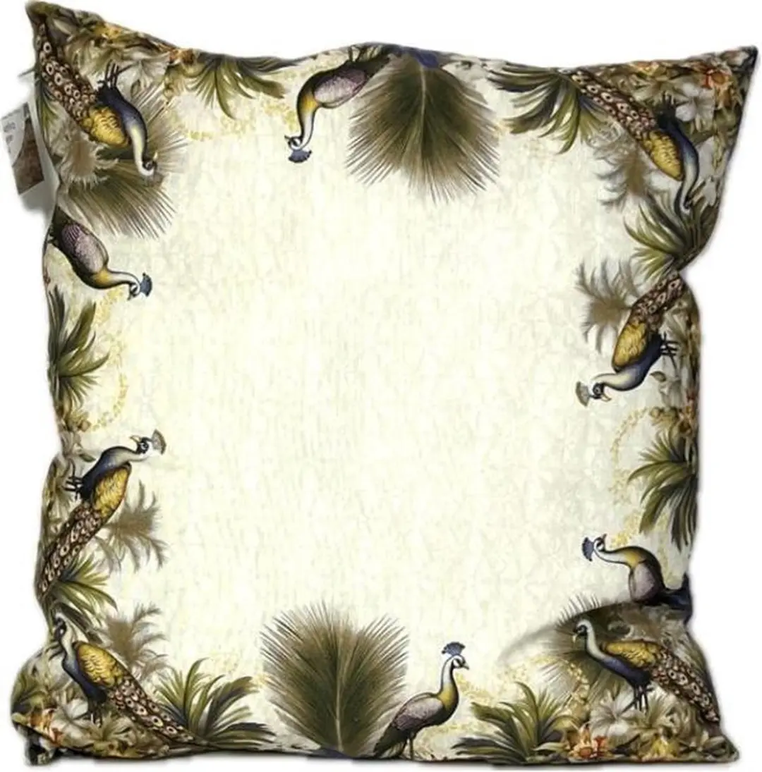 Madison sierkussen 45x45 cm Peacock flower taupe