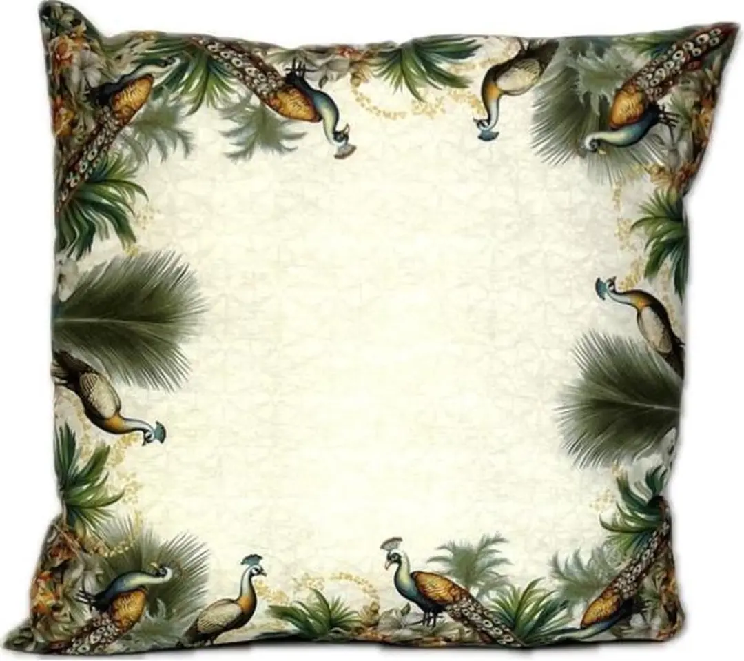 Madison sierkussen 45x45 cm Peacock flower green