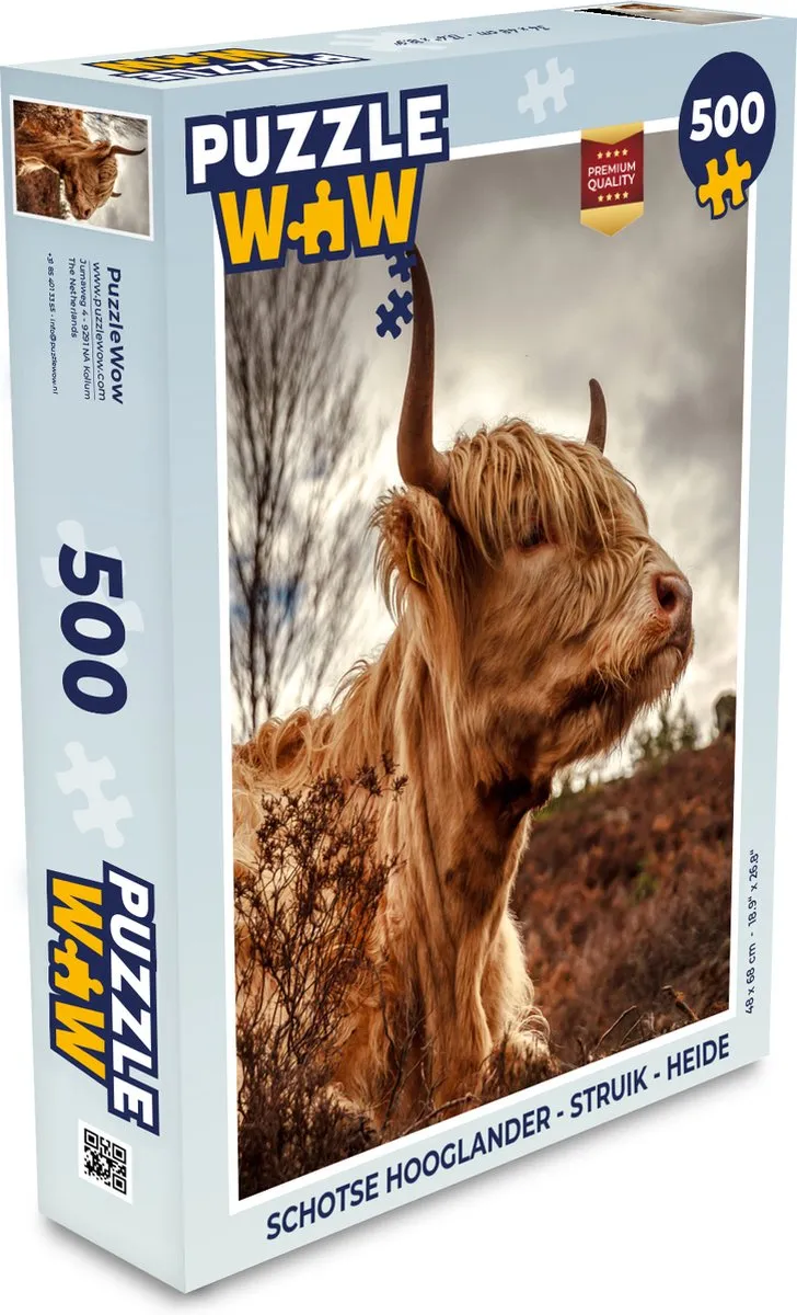PuzzleWow Schotse Hooglander Legpuzzel 500 Stuks