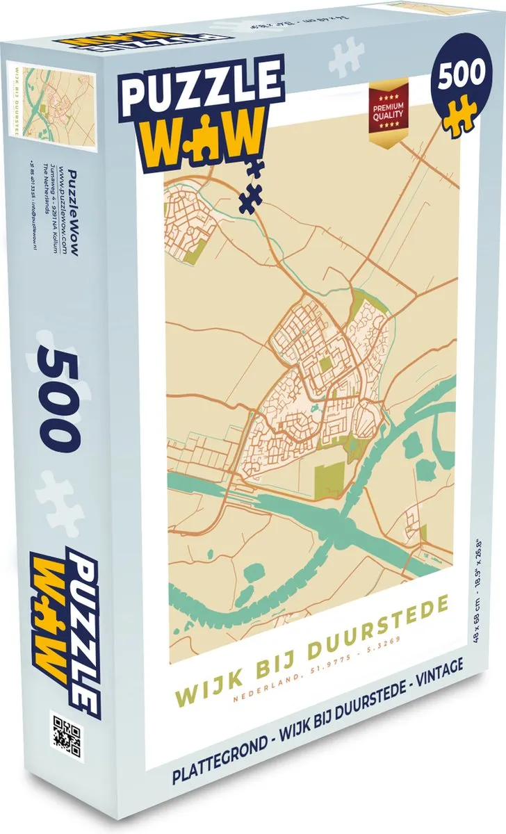 PuzzleWow Wijk bij Duurstede Vintage Legpuzzel 500 Stuks