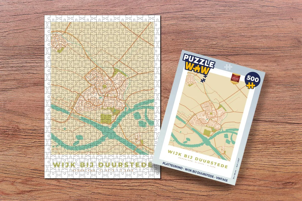 PuzzleWow Wijk bij Duurstede Vintage Legpuzzel 500 Stuks - Multicolor