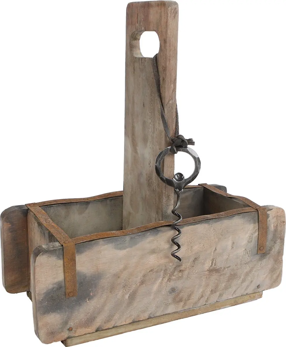 Kist "Brickmould 2x" m/opener naturel hout 26x11,5x30cm