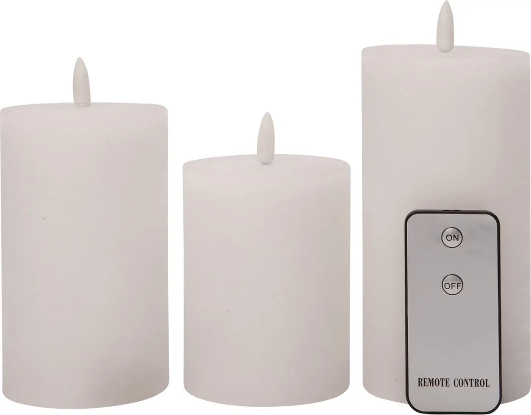 Anna's Collection LED Stompkaarsen 3 Stuks - Wit - afbeelding 5 van 6